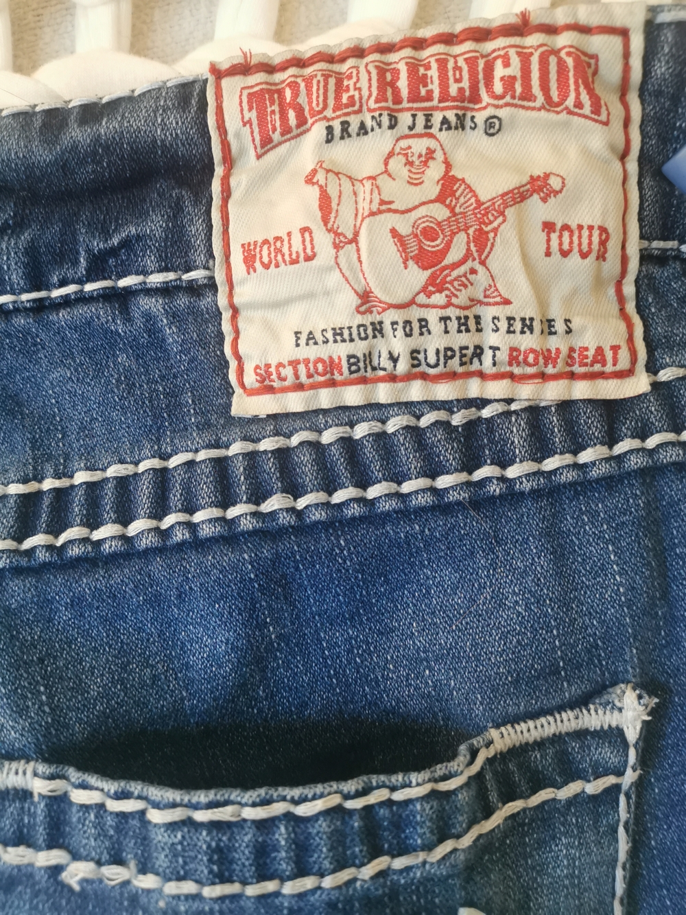 Vintage True Religion Billy Super T Low Rise Contrast Stitch Jeans USA 31 - Picture 4 of 9
